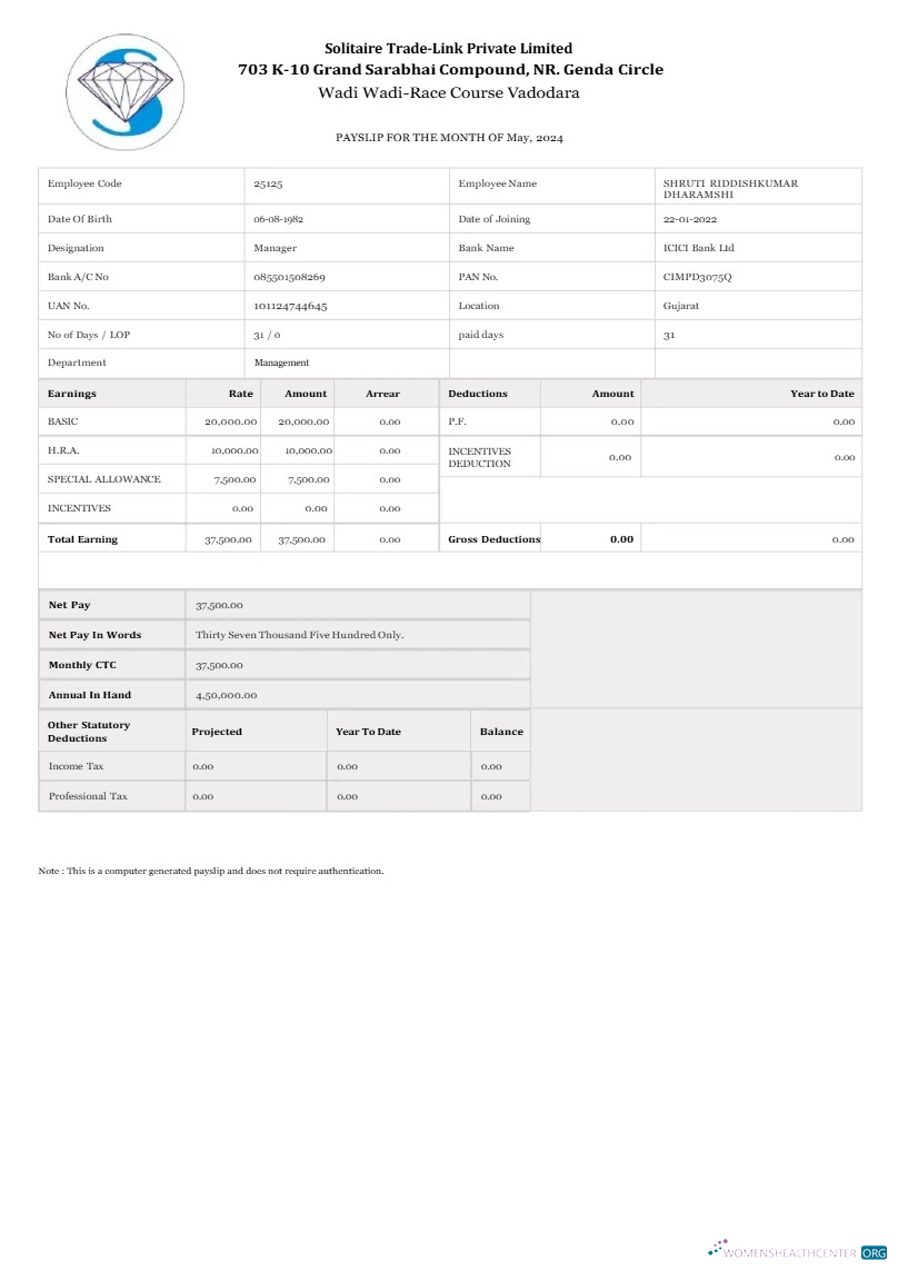 Download Solitaire Trade Link payslip template in Word and PDF formats.pdf, 1 Photoshop template